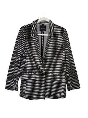 Sanctuary Black & White Gingham Checkered Womens Blazer, M